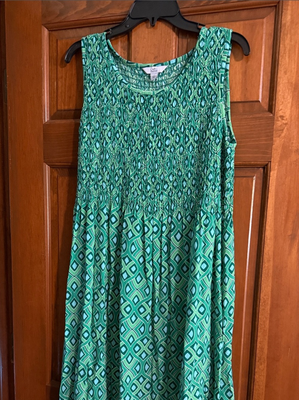 Women’s Croft & Barrow Green Geometric Sleeveless Dress